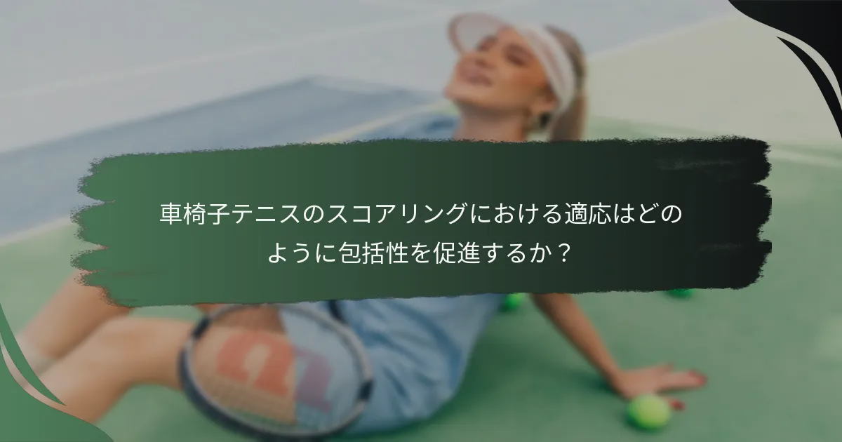 車椅子テニスのスコアリングにおける適応はどのように包括性を促進するか？