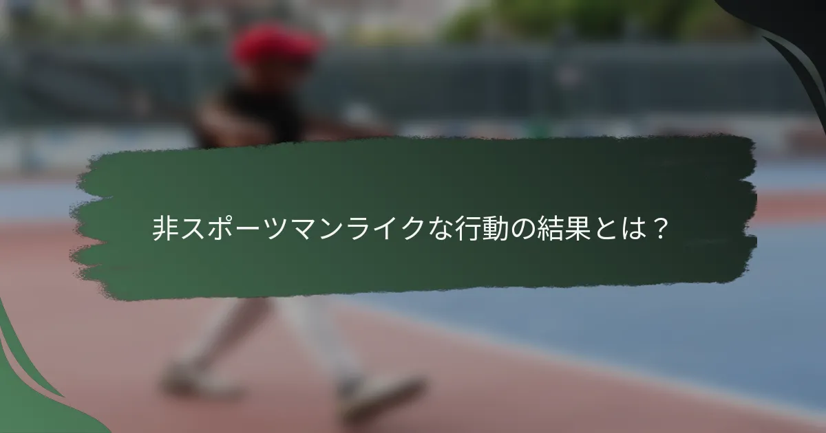 非スポーツマンライクな行動の結果とは？