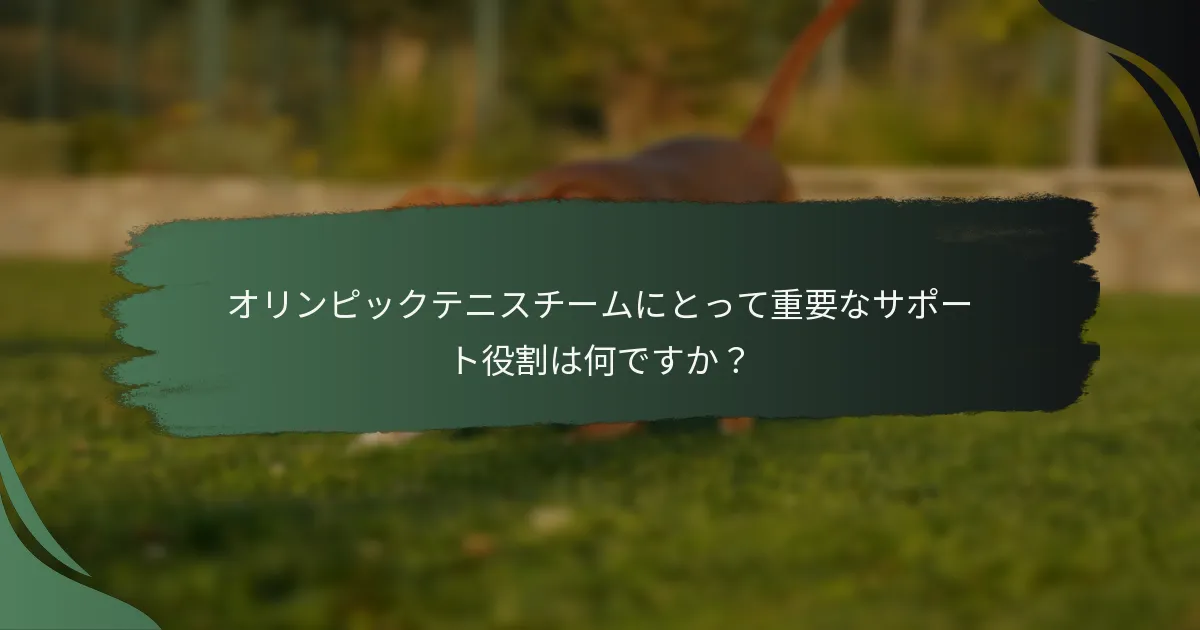 オリンピックテニスチームにとって重要なサポート役割は何ですか？