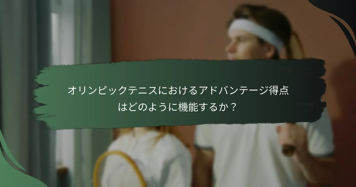 オリンピックテニスにおけるアドバンテージ得点はどのように機能するか？