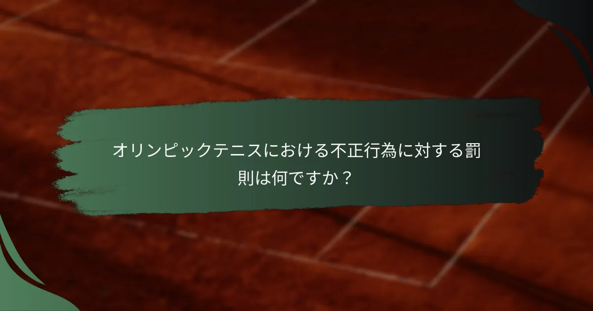 オリンピックテニスにおける不正行為に対する罰則は何ですか？