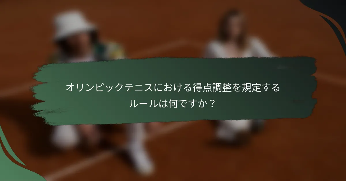 オリンピックテニスにおける得点調整を規定するルールは何ですか？