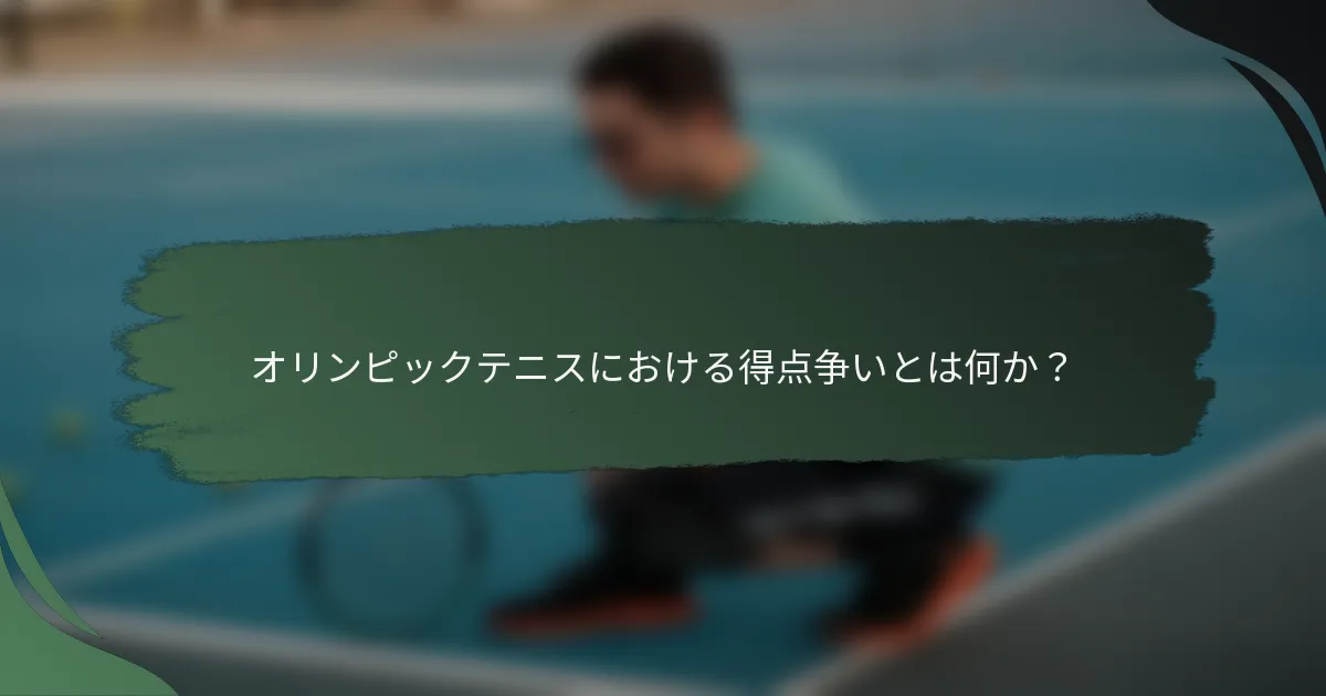 オリンピックテニスにおける得点争いとは何か？