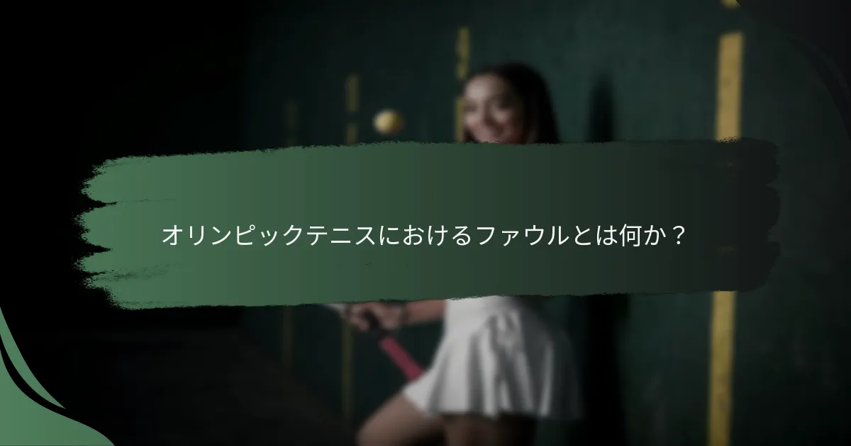 オリンピックテニスにおけるファウルとは何か？