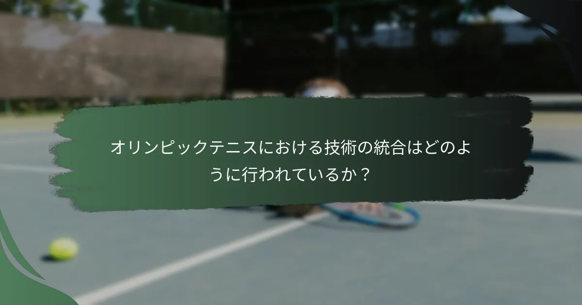 オリンピックテニスにおける技術の統合はどのように行われているか？