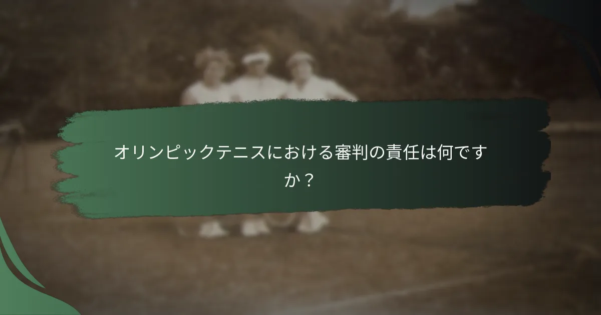 オリンピックテニスにおける審判の責任は何ですか？