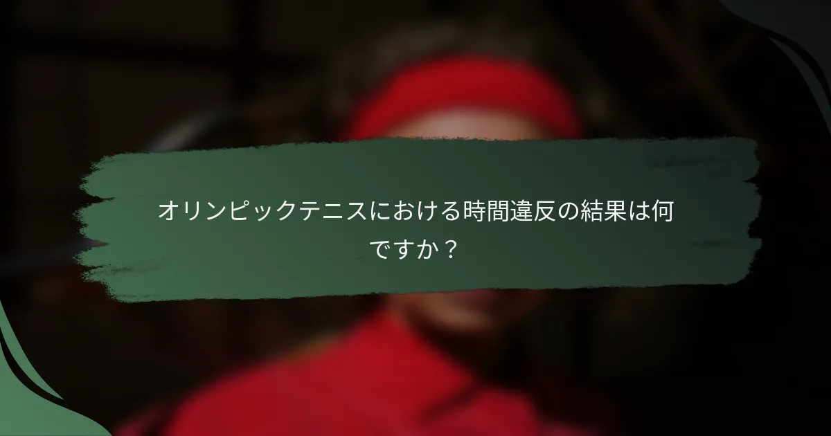オリンピックテニスにおける時間違反の結果は何ですか？