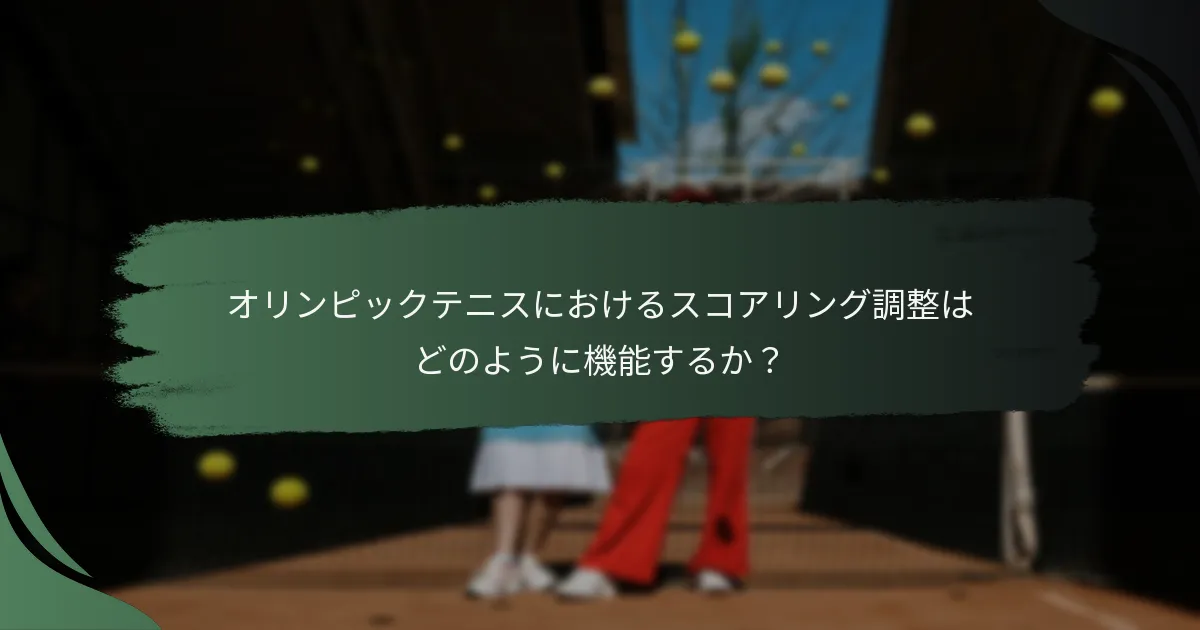 オリンピックテニスにおけるスコアリング調整はどのように機能するか？