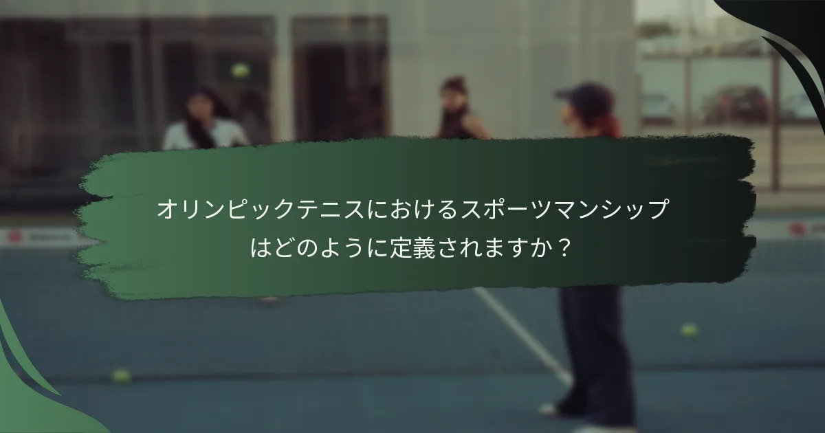 オリンピックテニスにおけるスポーツマンシップはどのように定義されますか？