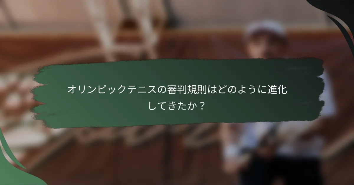 オリンピックテニスの審判規則はどのように進化してきたか？