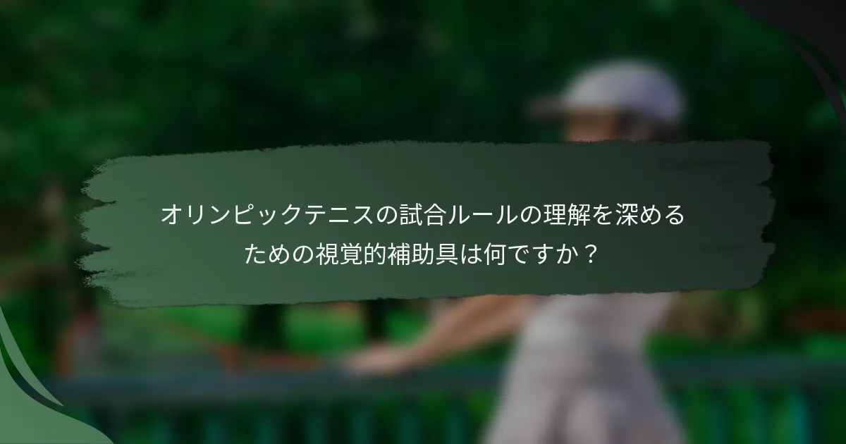 オリンピックテニスの試合ルールの理解を深めるための視覚的補助具は何ですか？
