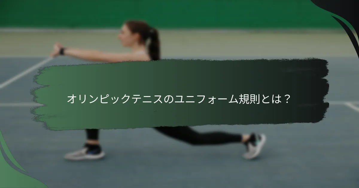 オリンピックテニスのユニフォーム規則とは？