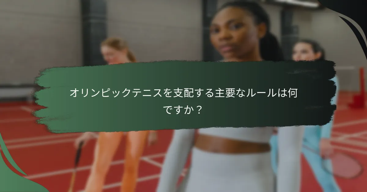 オリンピックテニスを支配する主要なルールは何ですか？