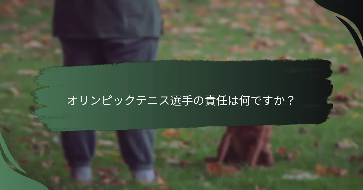 オリンピックテニス選手の責任は何ですか？