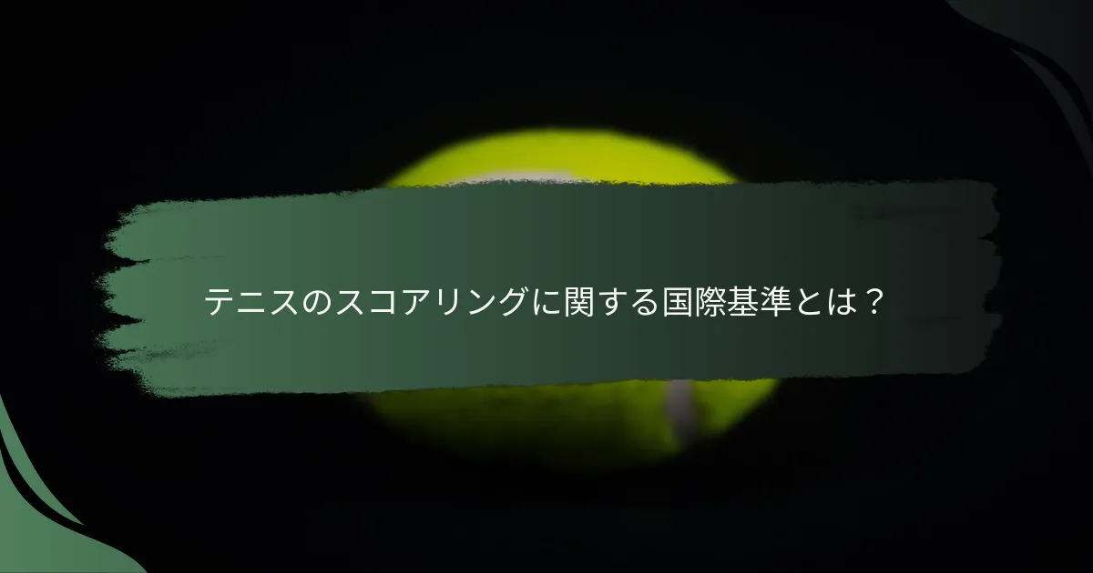 テニスのスコアリングに関する国際基準とは？