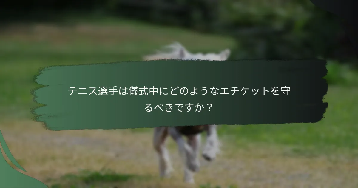 テニス選手は儀式中にどのようなエチケットを守るべきですか？