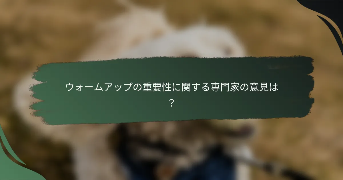 ウォームアップの重要性に関する専門家の意見は？