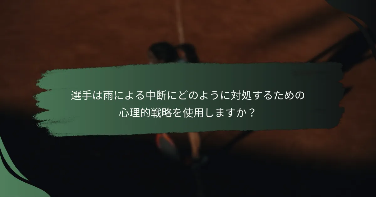 選手は雨による中断にどのように対処するための心理的戦略を使用しますか？
