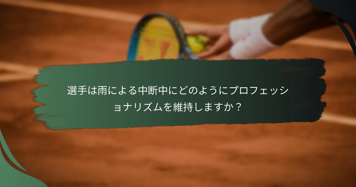 選手は雨による中断中にどのようにプロフェッショナリズムを維持しますか？