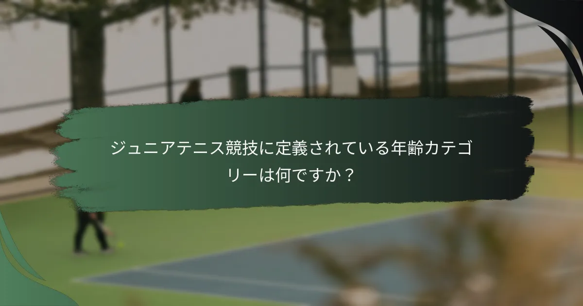 ジュニアテニス競技に定義されている年齢カテゴリーは何ですか？